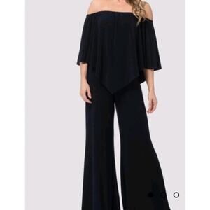 Joseph Ribkoff Black Off The Shoulder Jumpsuit Size 14